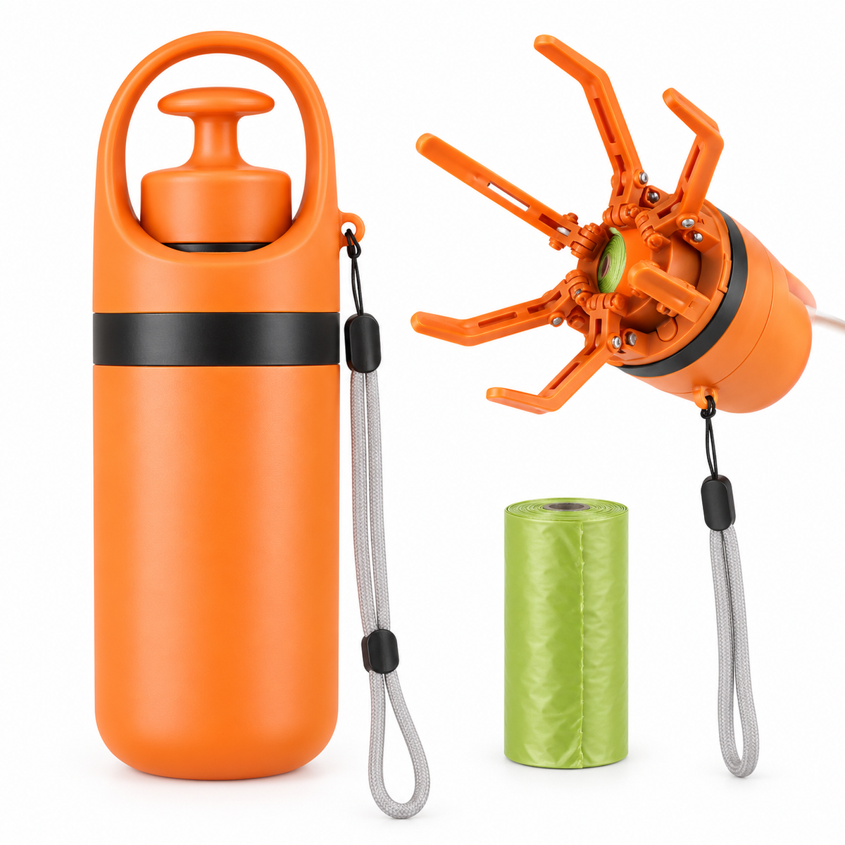 Portable Dog Pooper Scooper with Built-in Waste Bag Dispensr