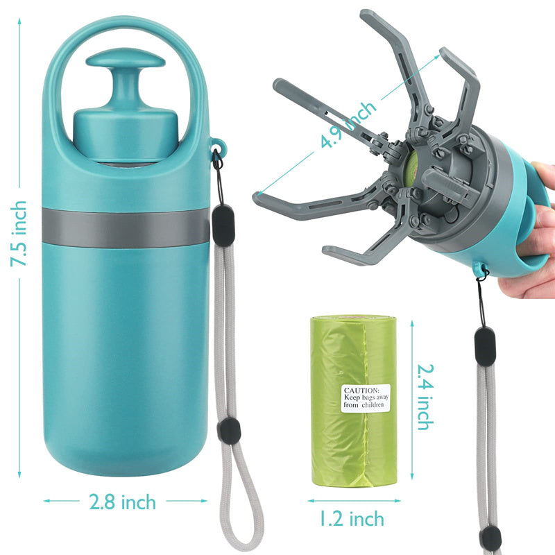 Portable Dog Pooper Scooper with Built-in Waste Bag Dispensr